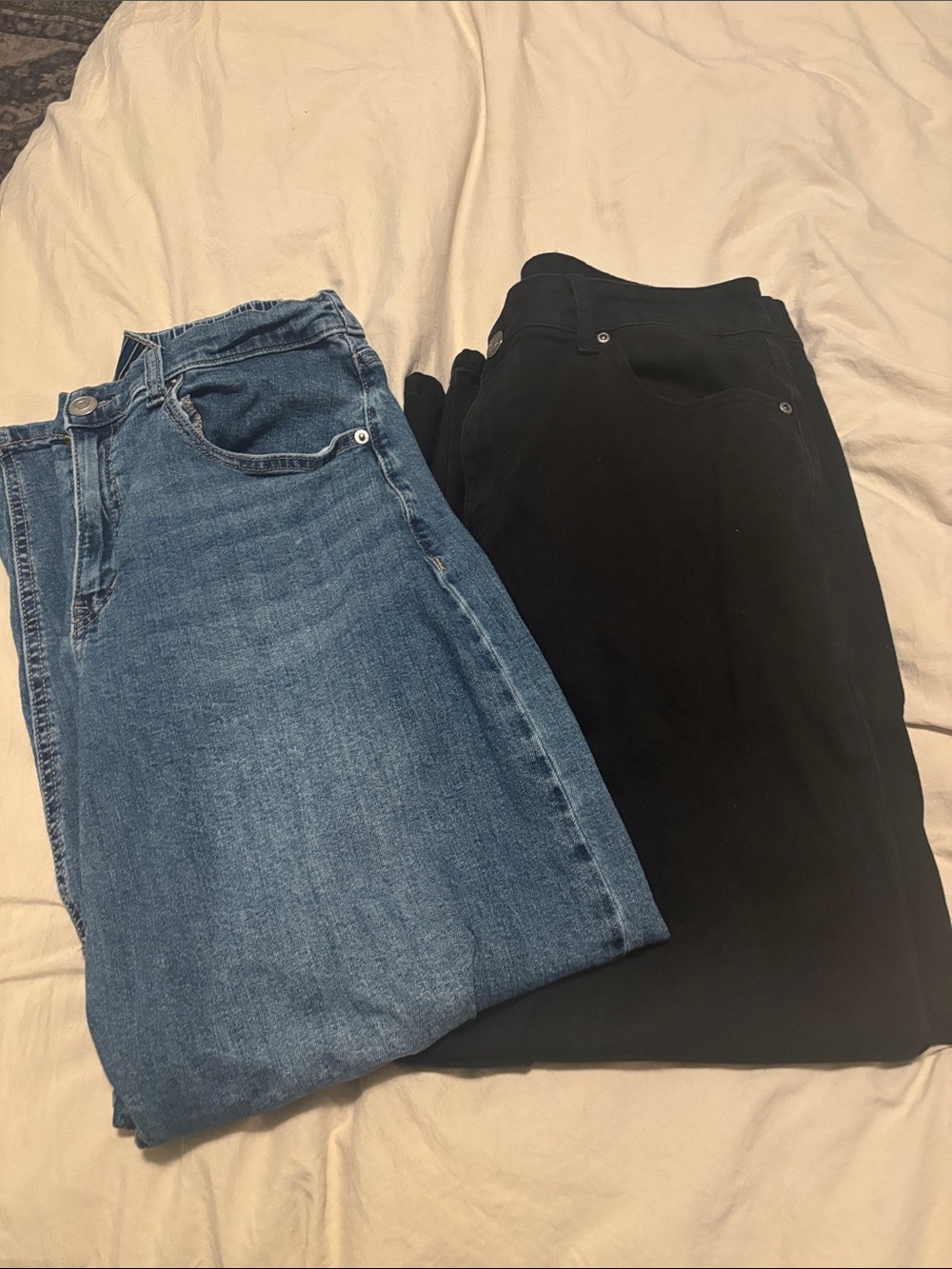 Women’s barrel  Jeans - Blue size large and Black size 14